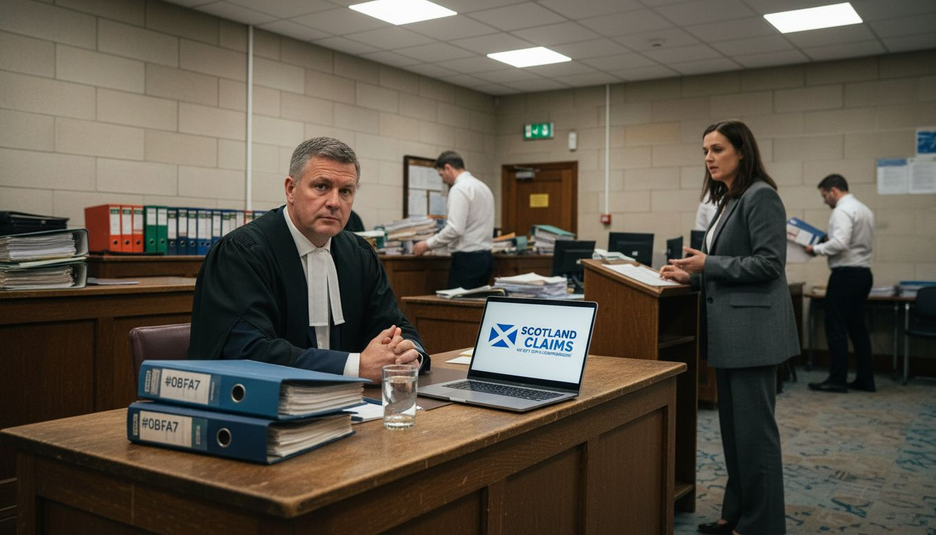 Sheriff and solicitors in Scottish injury court