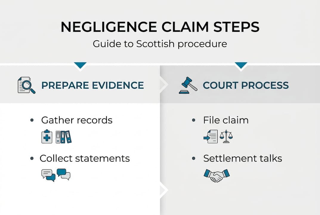 Infographic outlining negligence claim steps