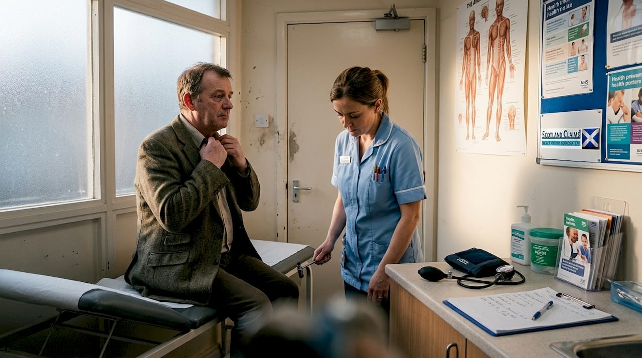 Nurse assessing patient’s back and head injuries