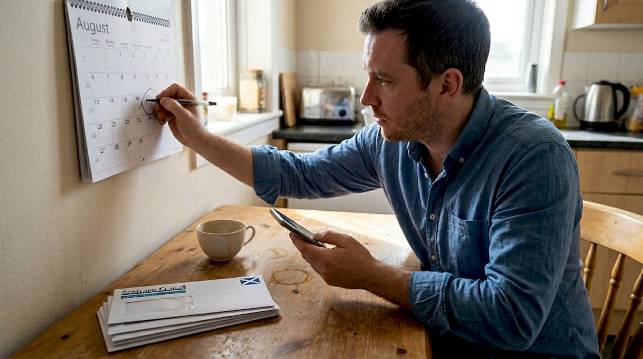 Man marking injury claim deadline on calendar