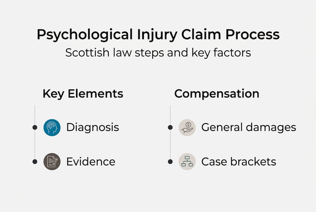 Infographic showing psychological claim process steps