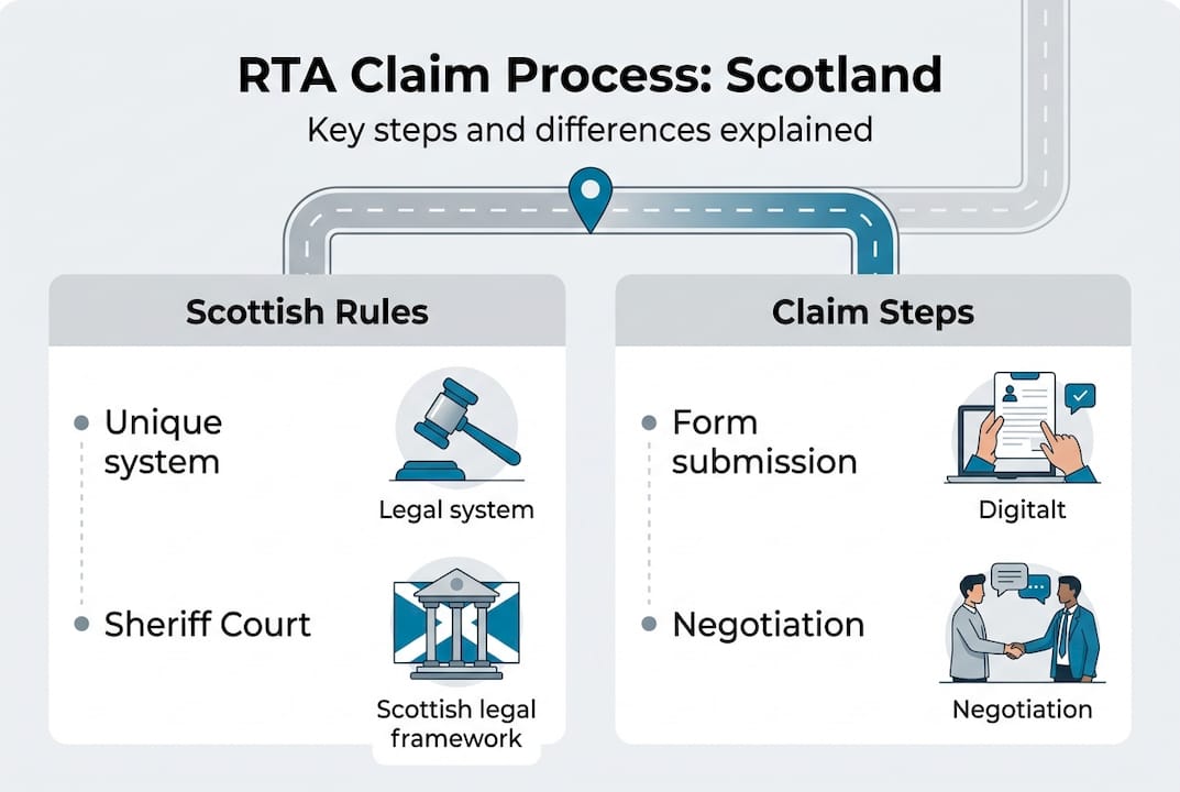 Infographic showing Scottish RTA claim steps