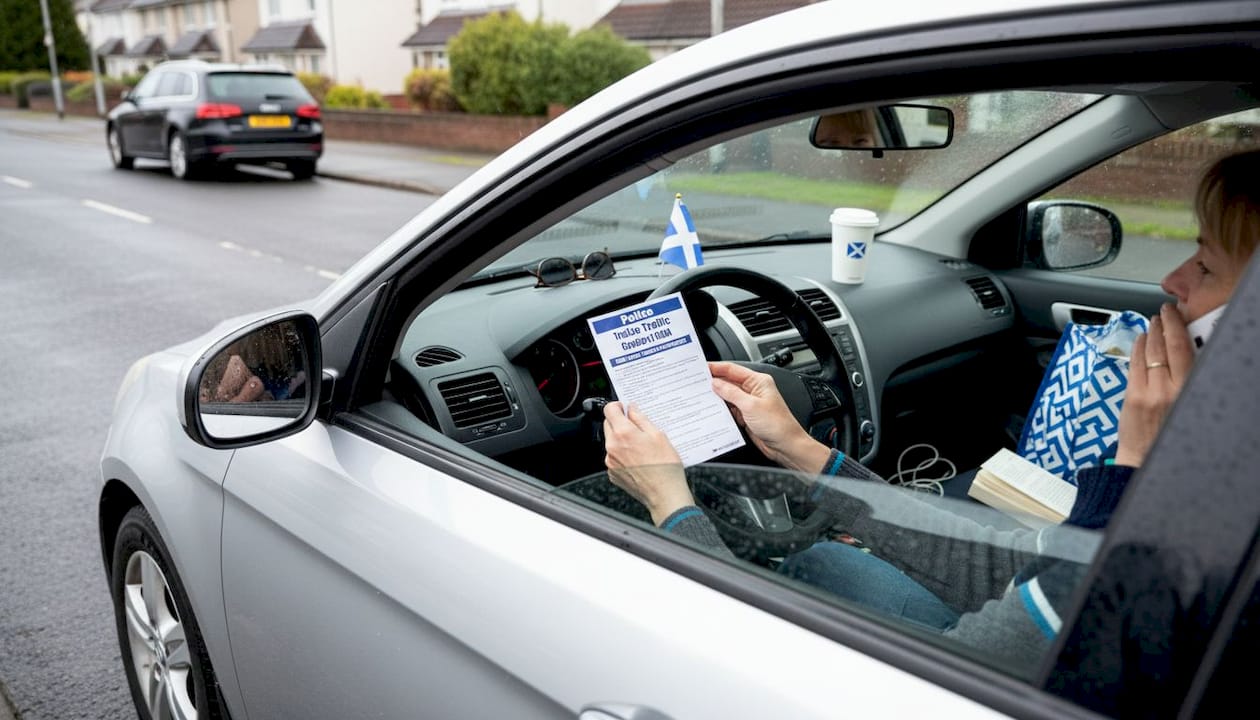 Driver phoning insurer after minor collision