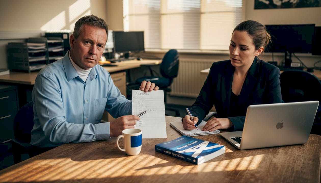 Injured worker consulting solicitor about claim