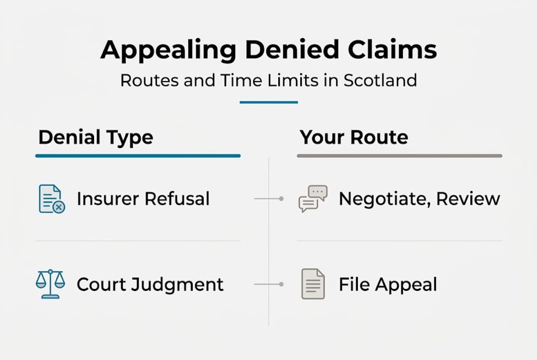 Infographic showing appeal routes and time limits Scotland