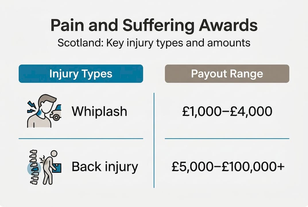 Infographic key Scottish injury types and awards