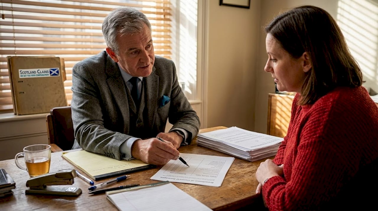 Solicitor discusses injury claim with client