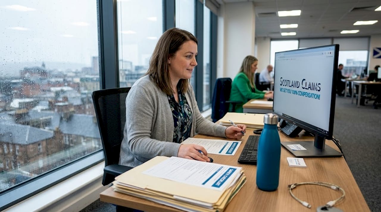 Office worker checking workplace safety checklist