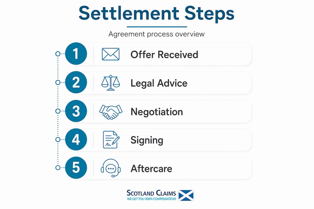 Infographic showing Scotland settlement agreement process