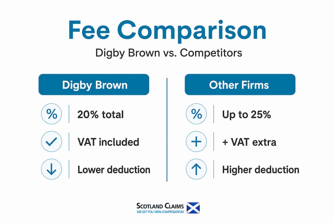 Infographic splitting Digby Brown and competitor fees
