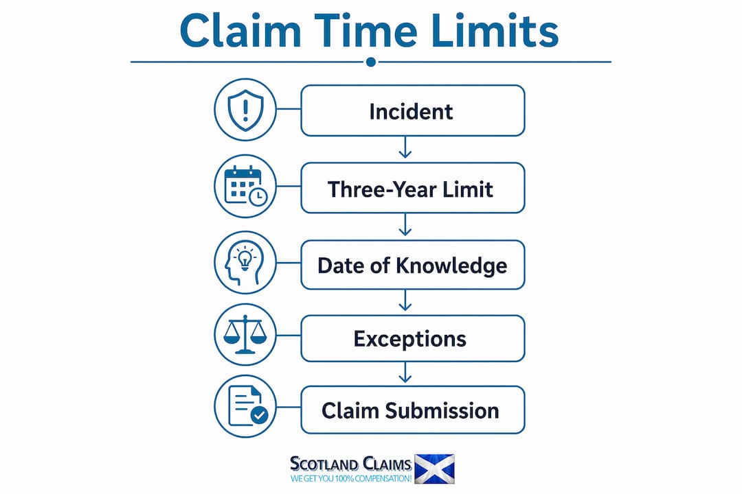 Infographic illustrating accident claim time limits in Scotland