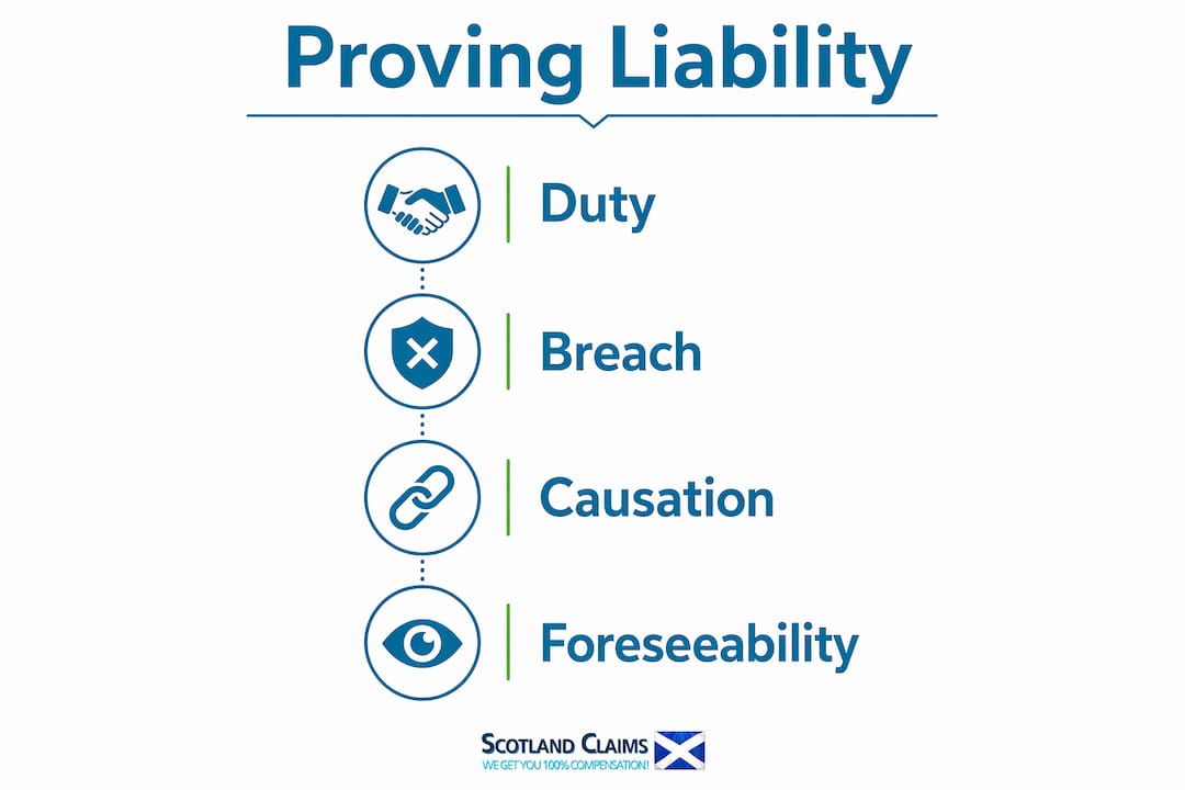 Infographic showing key legal elements to prove third party liability