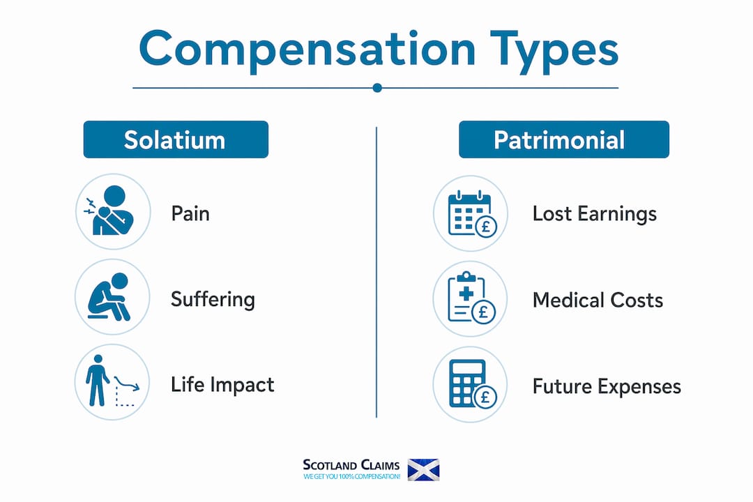 Infographic outlining two compensation types