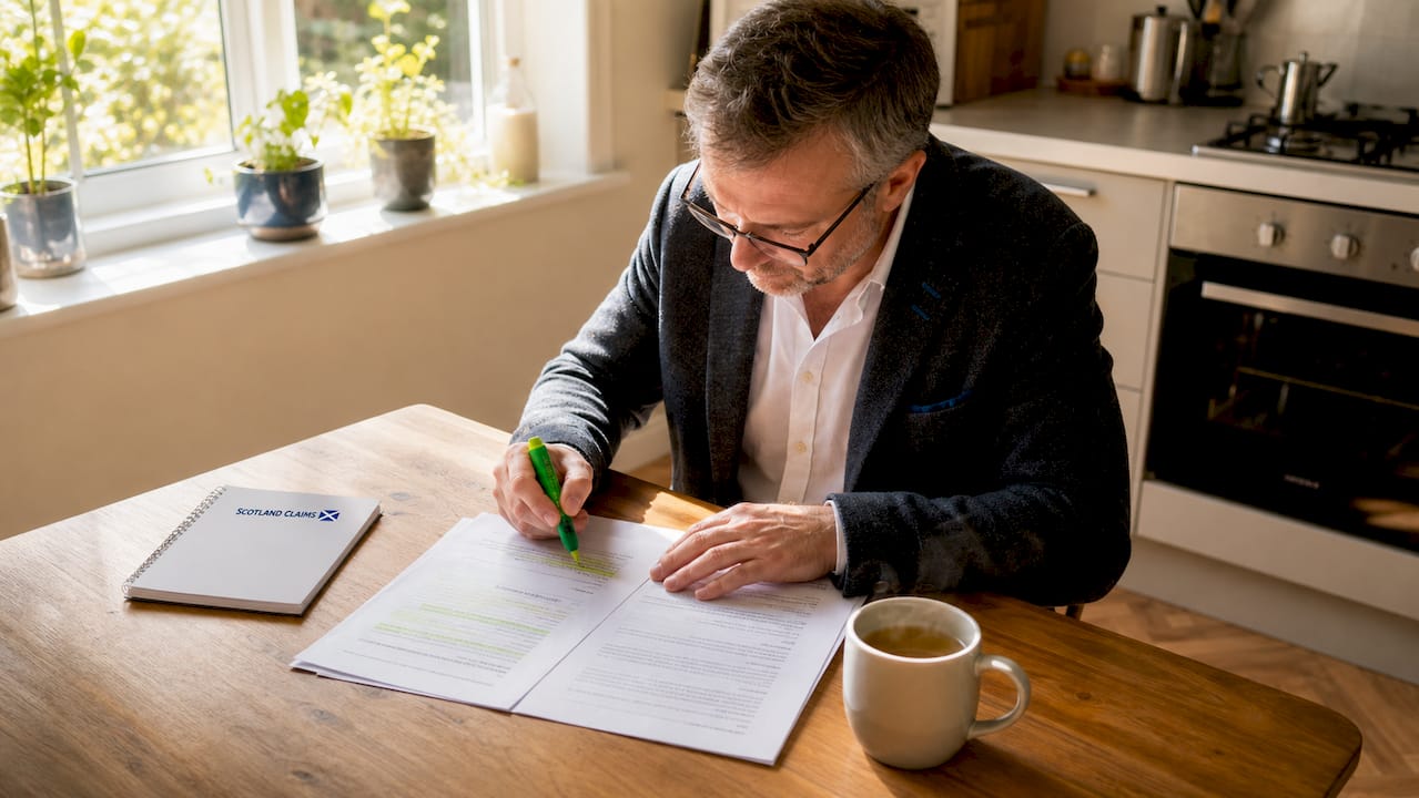 Solicitor reviewing occupiers' liability legal documents