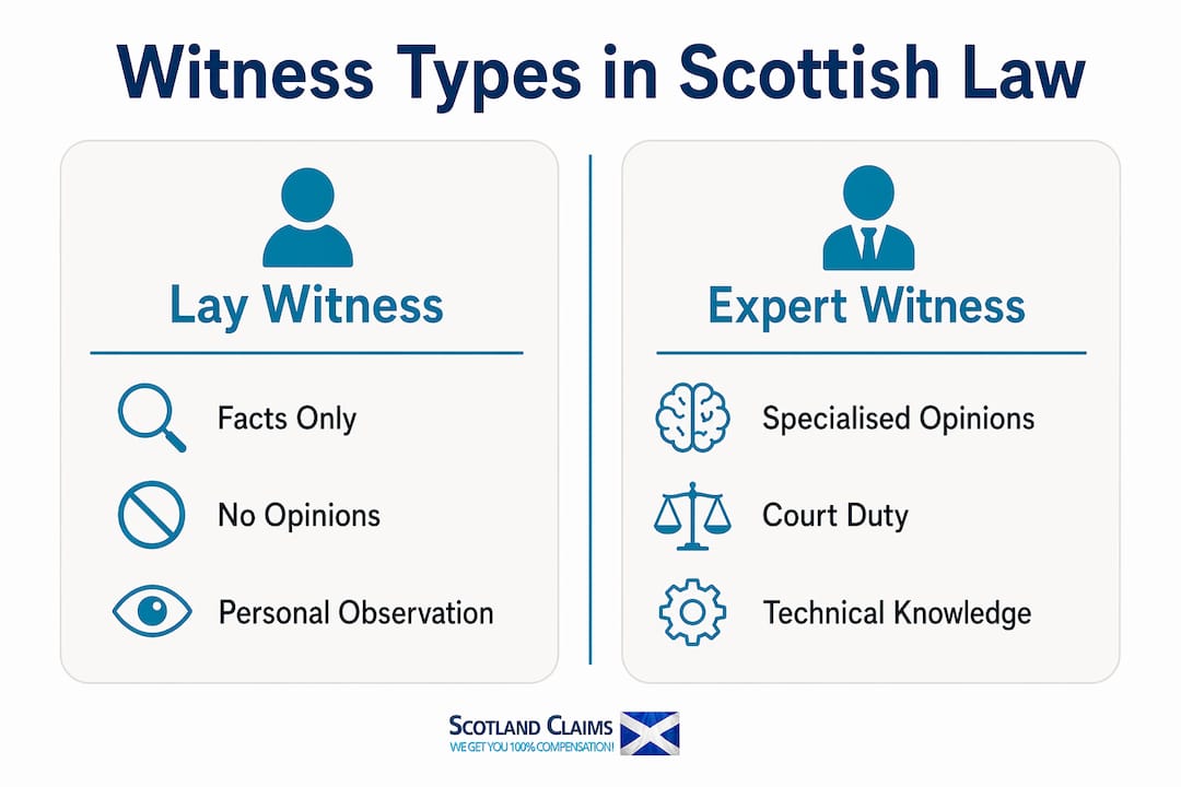 Infographic comparing expert and lay witnesses