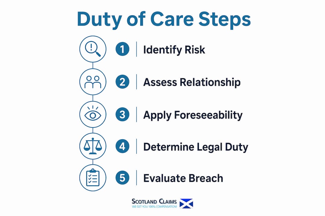 Infographic illustrating legal duty of care steps