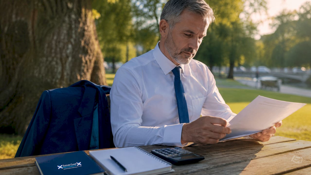 Solicitor reviewing success fee legal documents