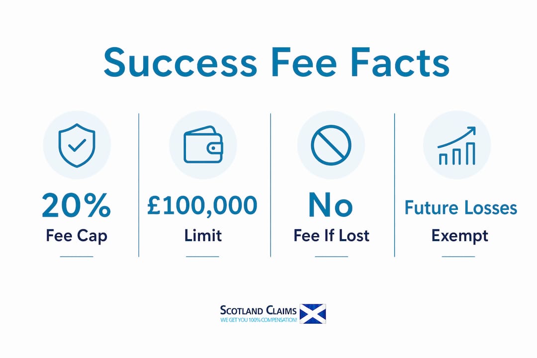 Infographic summarizing key success fee facts