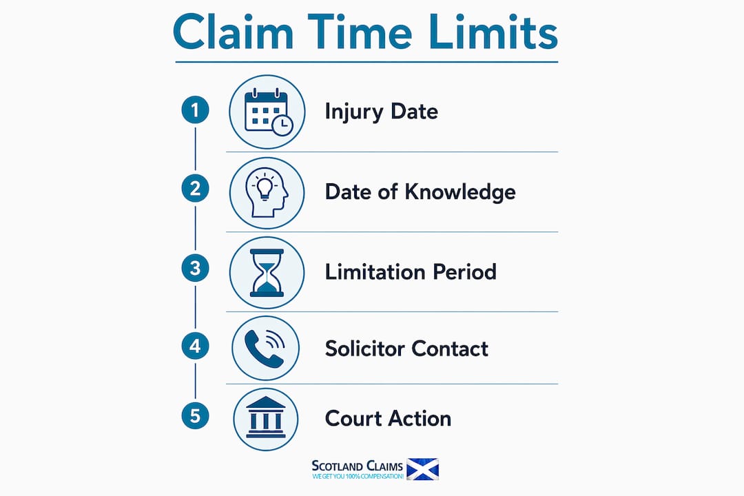 Infographic illustrating timeline of personal injury claim steps
