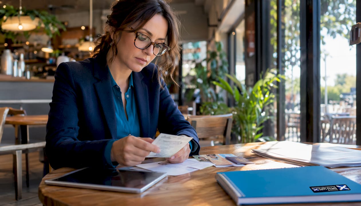 Conveyancer scanning identity documents in office