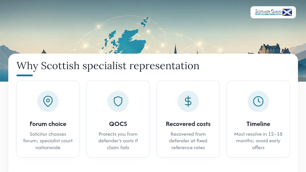 Why Scottish specialist representation changes your outcome — overview diagram