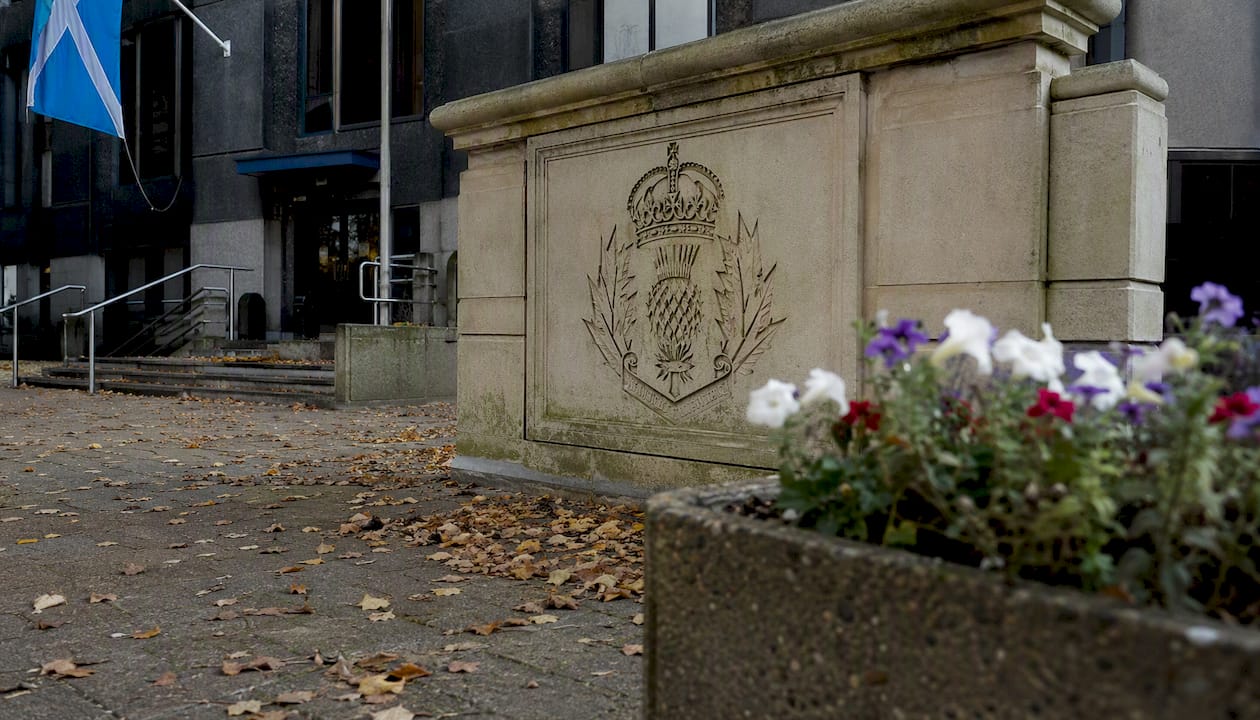 Police Scotland station entrance sign