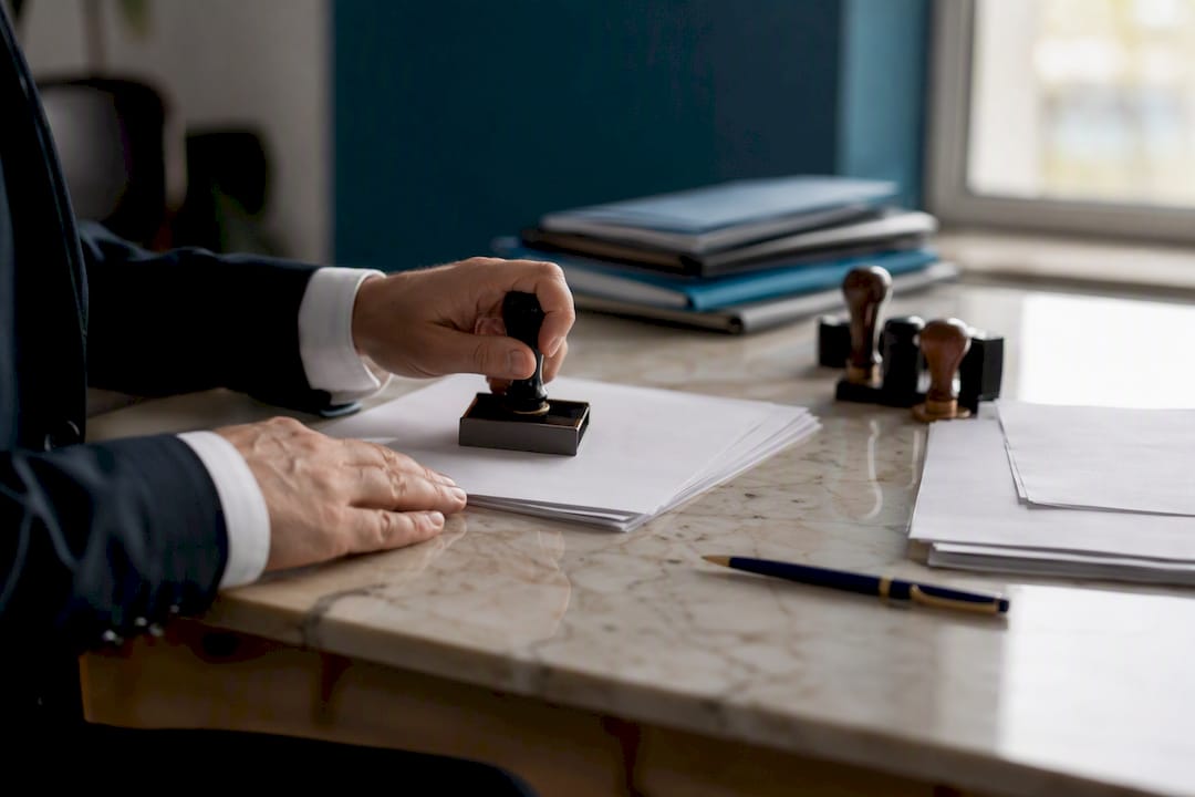 Solicitor organizing legal claim documents