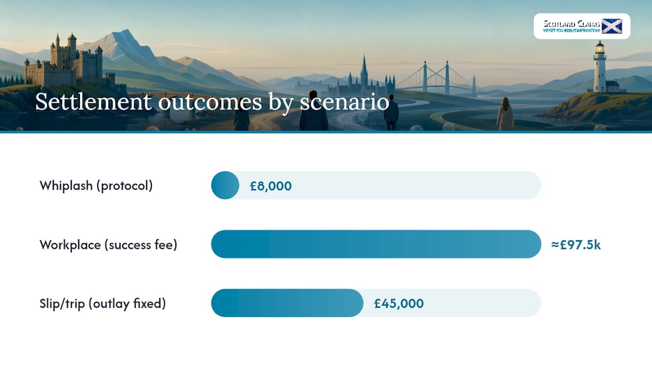 Three Scottish settlement deduction scenarios