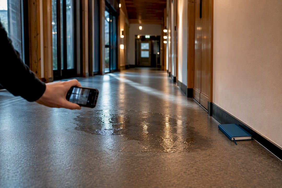 Wet floor hazard being documented in Scotland