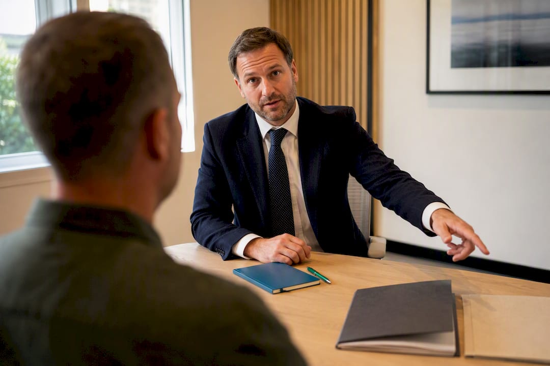 Solicitor explaining fee options to claimant