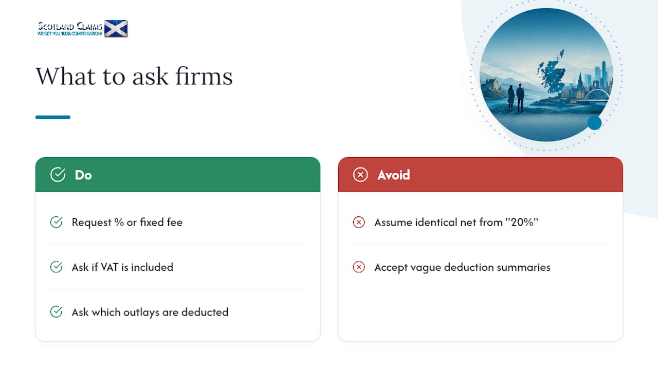 Three figures for comparing solicitor fees