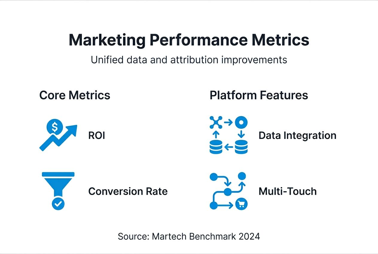 Infographic showing martech platform metrics