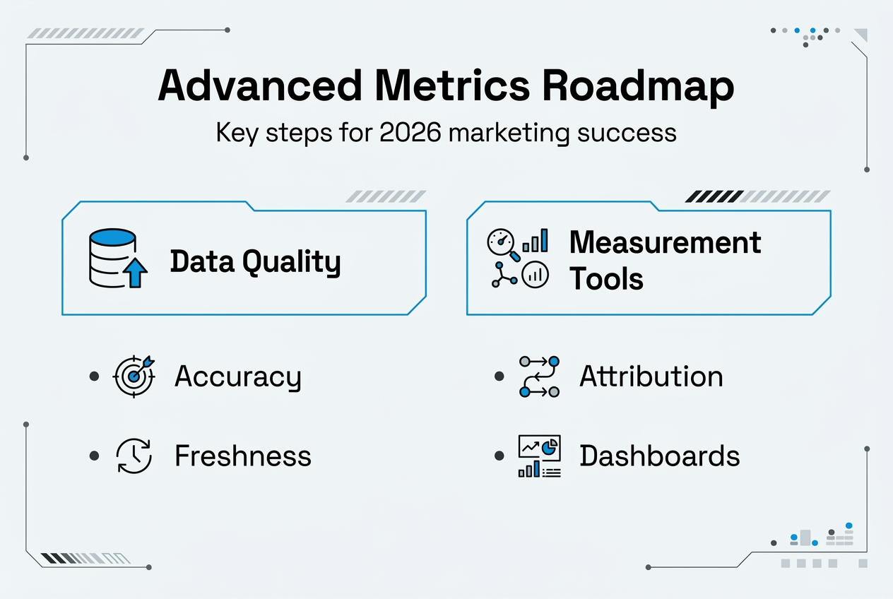 Infographic summarizes advanced marketing metrics steps