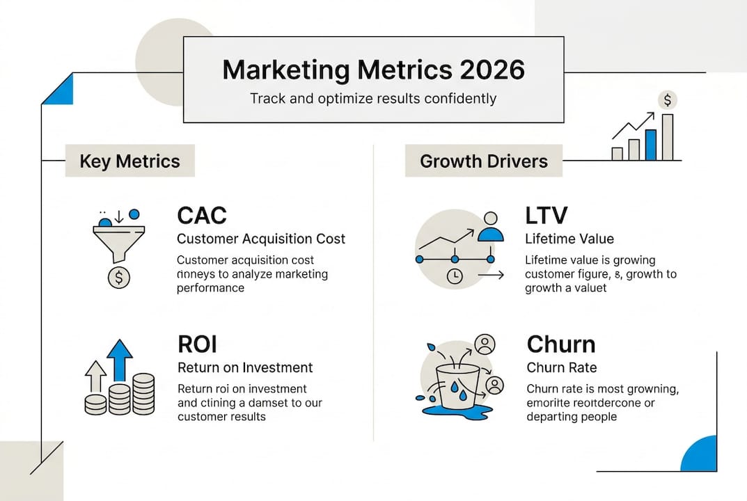 Infographic of key 2026 marketing metrics