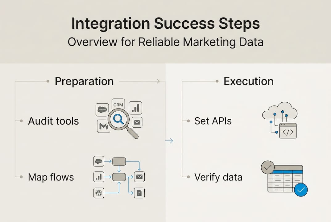 Infographic outlining platform integration steps