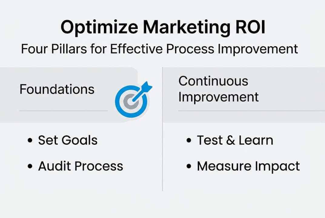Infographic shows four steps for marketing process optimization