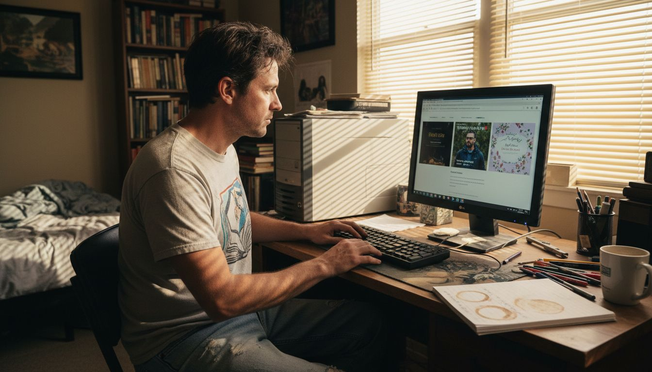 Writer browsing author website templates