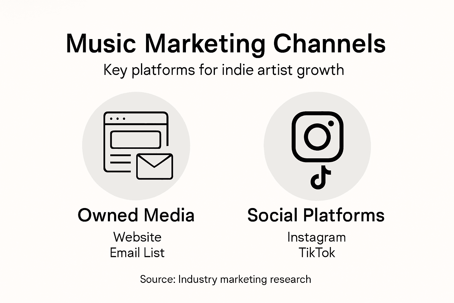 Infographic music marketing channel overview