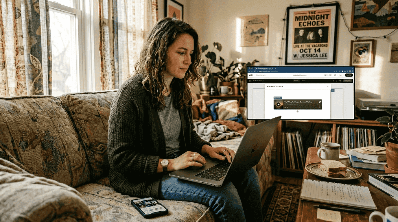 Musician embedding music player on website