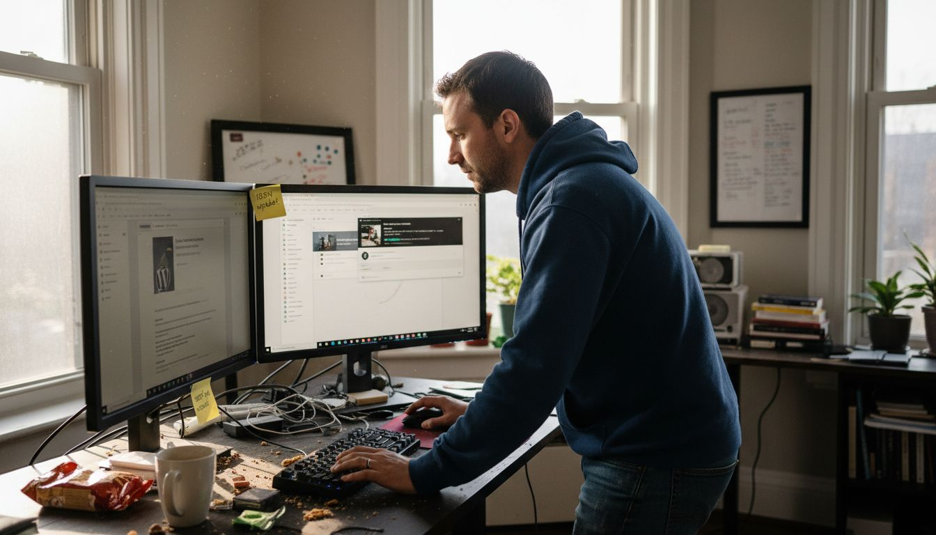Designer setting up Spotify embed in WordPress
