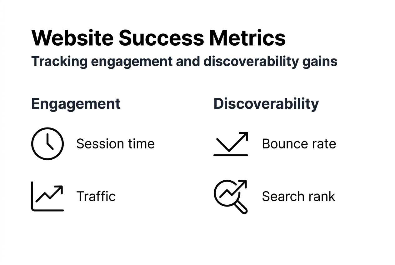 Infographic website metrics for authors musicians