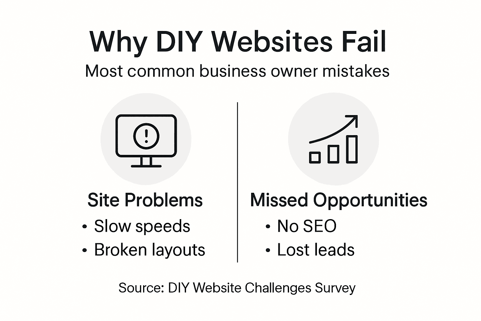 Infographic summarizing DIY website main issues