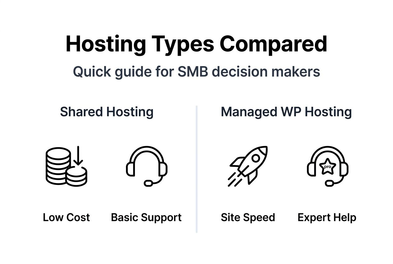 Infographic comparing WordPress hosting options