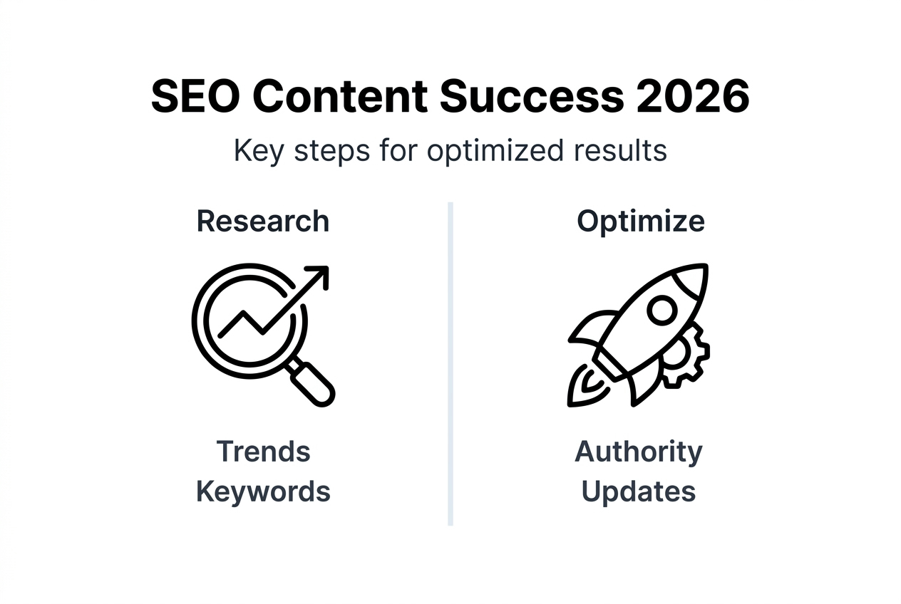 Infographic with 2026 SEO optimization tips