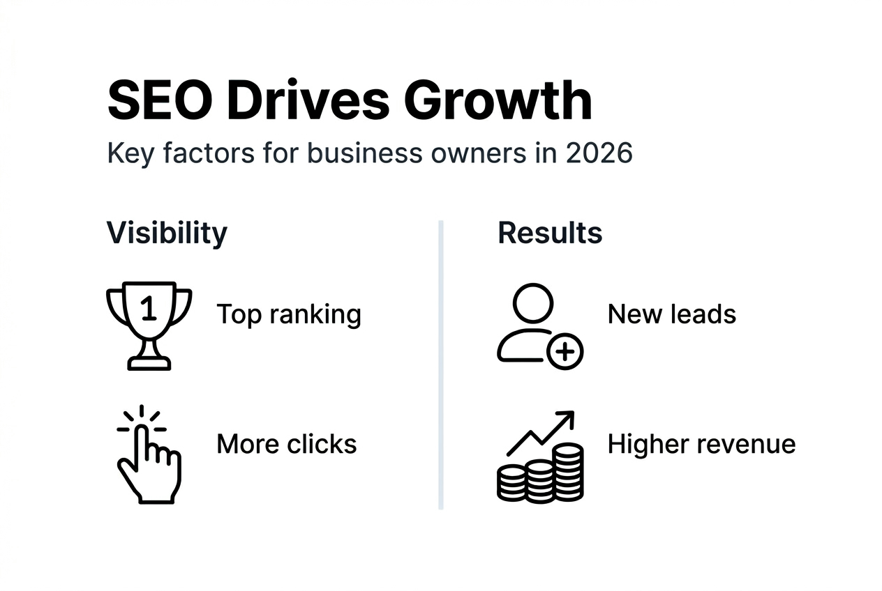 Infographic showing SEO impact on business growth