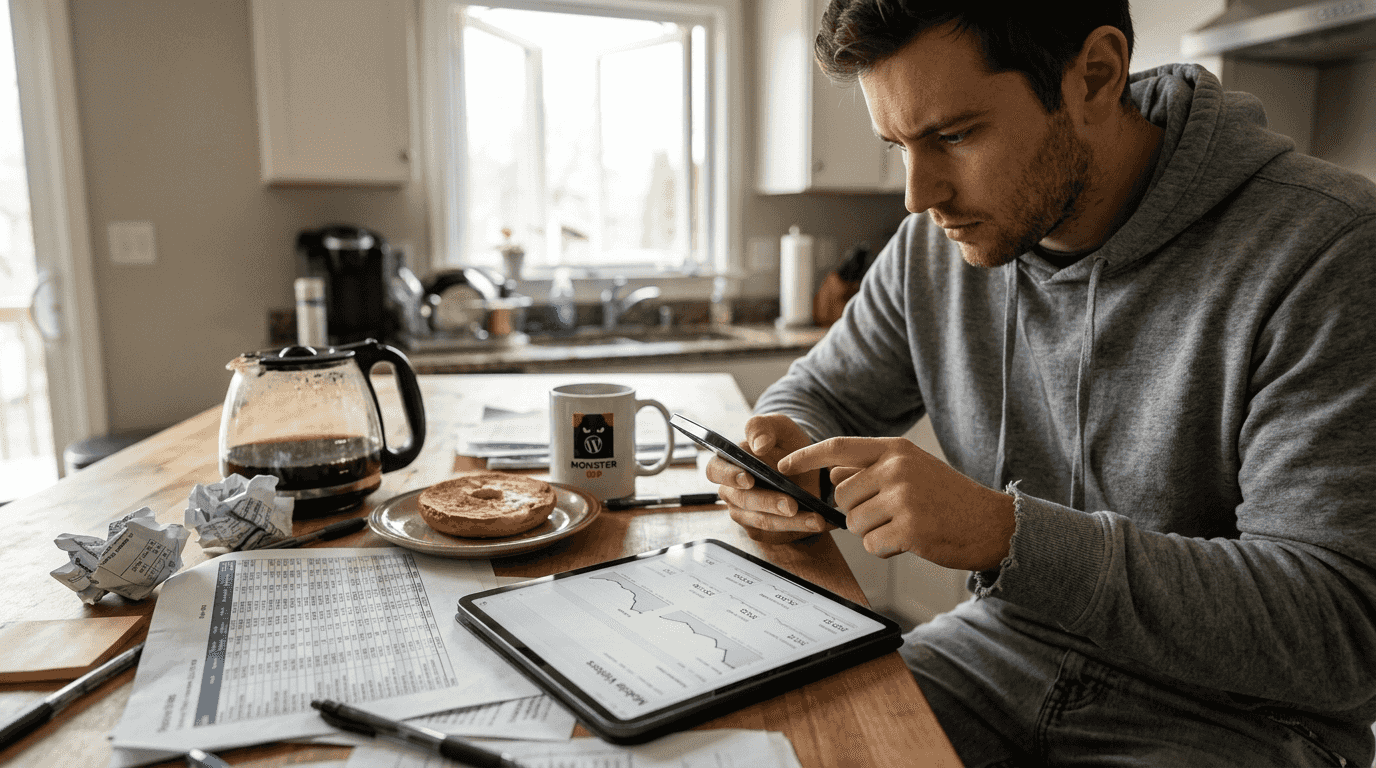 Analyst reviews website mobile traffic charts