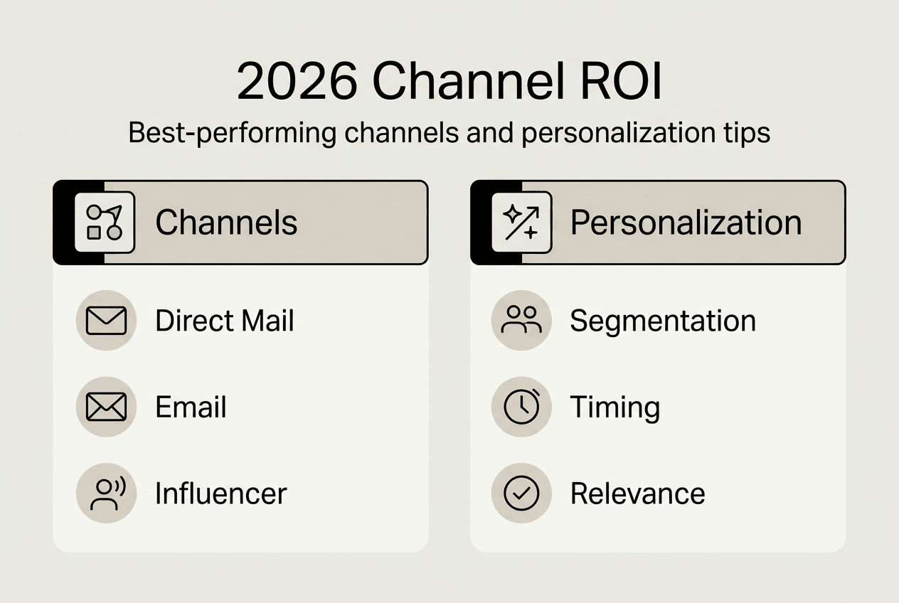 Infographic of top ROI channels and personalization