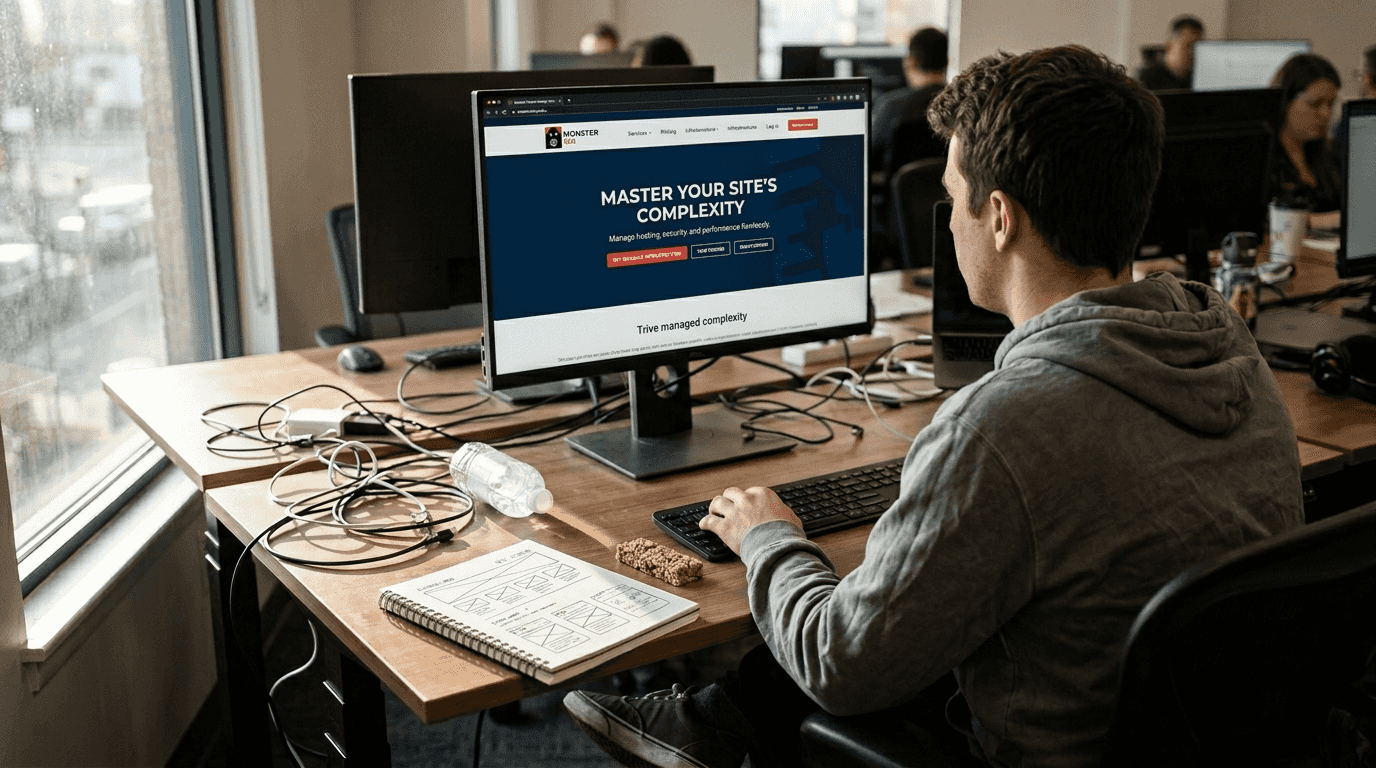 Designer reviewing website visual layout