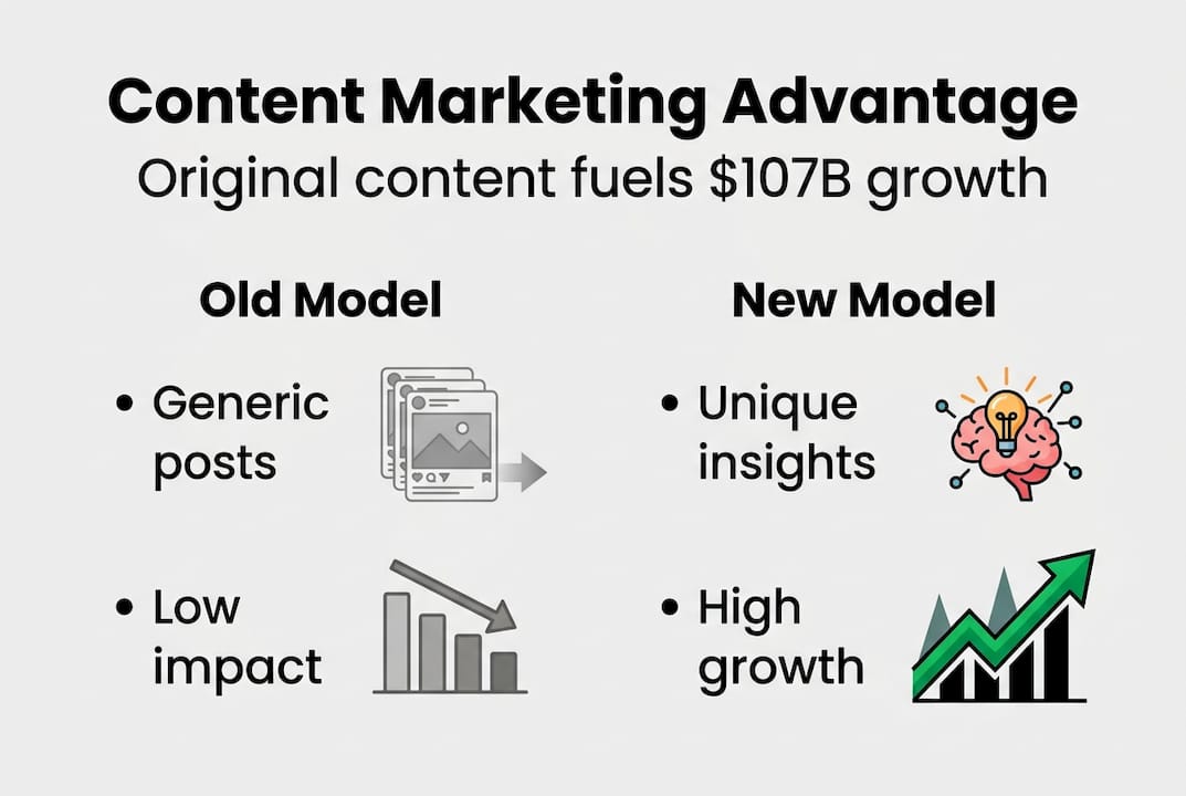 Infographic comparing old and new content marketing