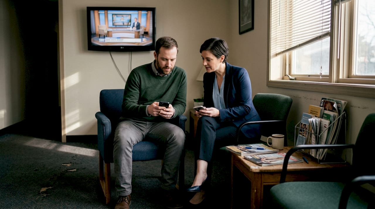 Patients talk in everyday waiting room